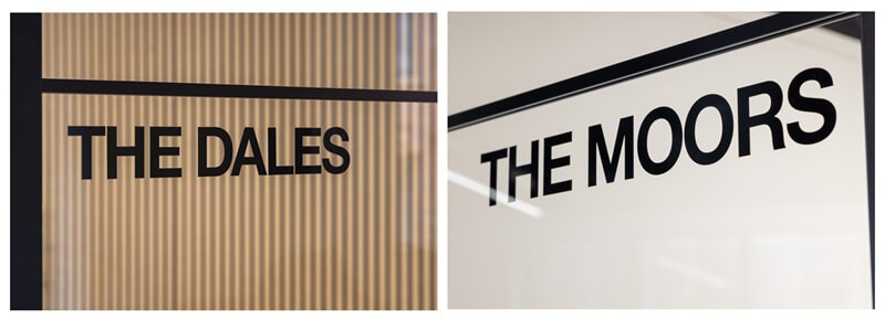 An image of the Dales and the Moor's door signage.